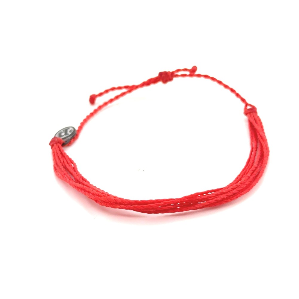 Pura Vida Red Multi Strand String Bracelet Adjustable Boho Waterproof Charm
